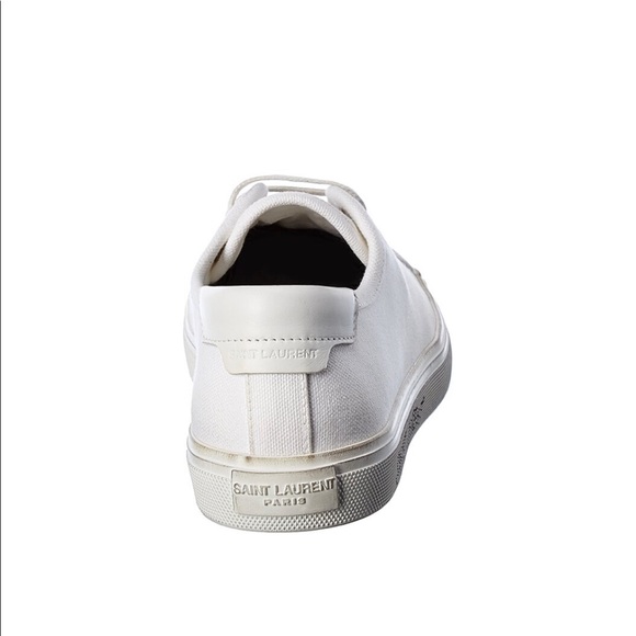 SAINT LAURENT MALIBU CANVAS & LEATHER SNEAKER - Picture 4 of 7